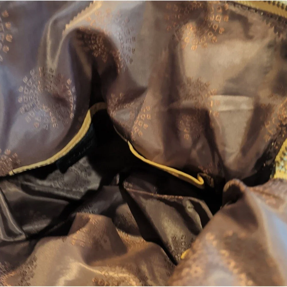 Abro Genuine Leather Hobo Purse Handbag Brown Tan Pockets Soft